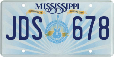 MS license plate JDS678