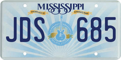 MS license plate JDS685