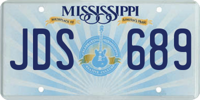 MS license plate JDS689