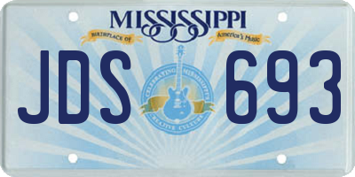MS license plate JDS693