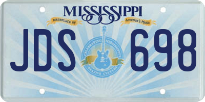 MS license plate JDS698