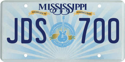 MS license plate JDS700