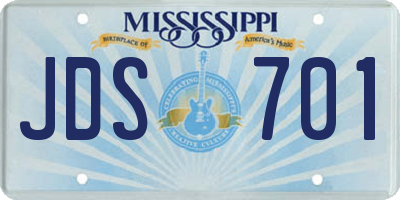 MS license plate JDS701