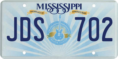 MS license plate JDS702