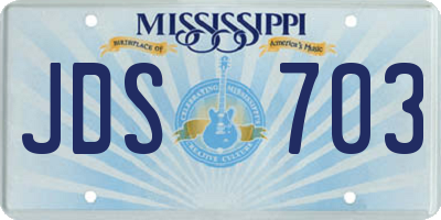 MS license plate JDS703