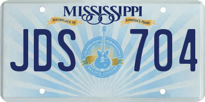 MS license plate JDS704