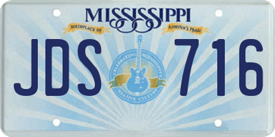 MS license plate JDS716
