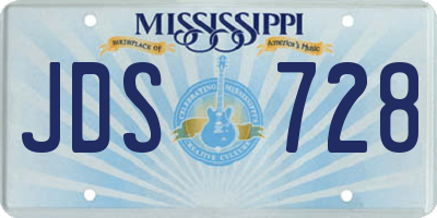 MS license plate JDS728
