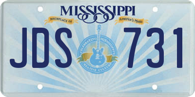 MS license plate JDS731