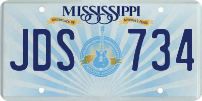 MS license plate JDS734