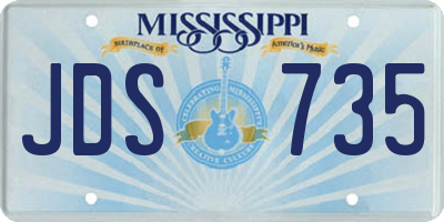 MS license plate JDS735