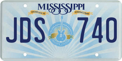 MS license plate JDS740