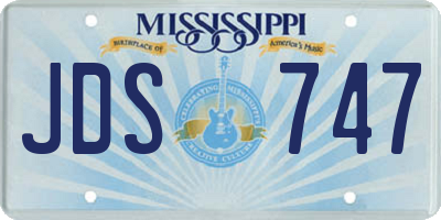 MS license plate JDS747
