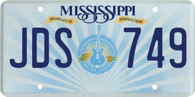 MS license plate JDS749