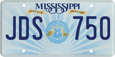 MS license plate JDS750