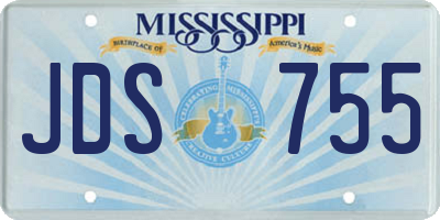 MS license plate JDS755