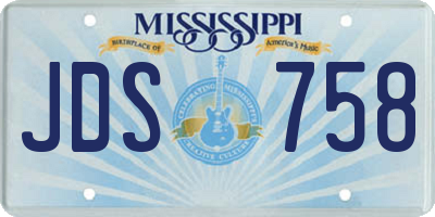 MS license plate JDS758