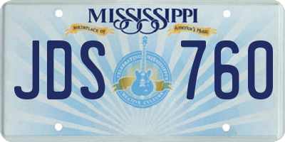 MS license plate JDS760