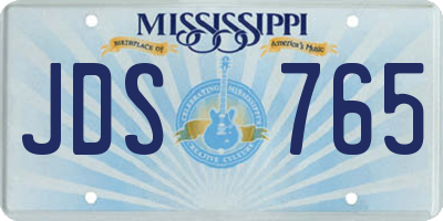 MS license plate JDS765