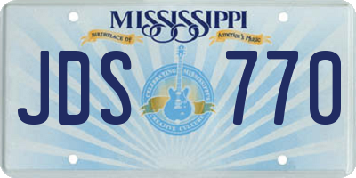 MS license plate JDS770