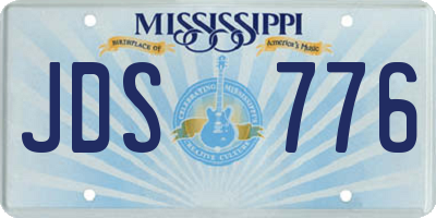 MS license plate JDS776