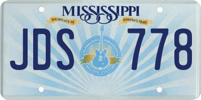 MS license plate JDS778
