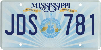 MS license plate JDS781