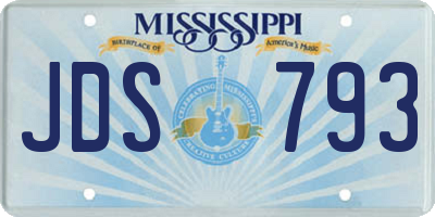 MS license plate JDS793