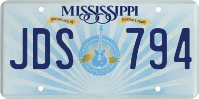 MS license plate JDS794
