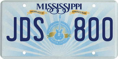 MS license plate JDS800