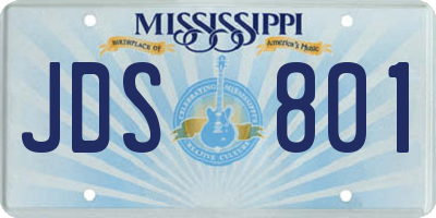 MS license plate JDS801