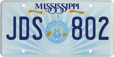 MS license plate JDS802