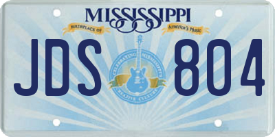 MS license plate JDS804