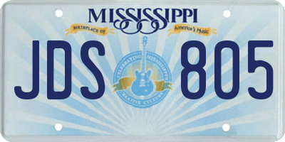 MS license plate JDS805