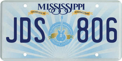 MS license plate JDS806