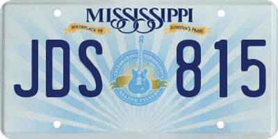 MS license plate JDS815