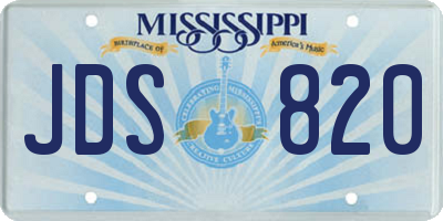 MS license plate JDS820