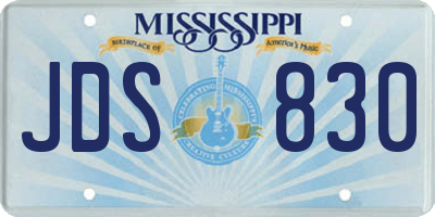 MS license plate JDS830