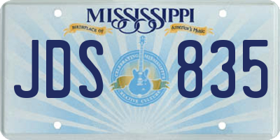 MS license plate JDS835