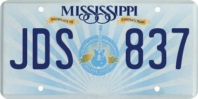 MS license plate JDS837