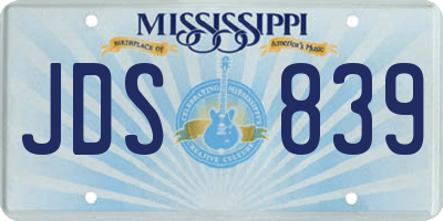 MS license plate JDS839