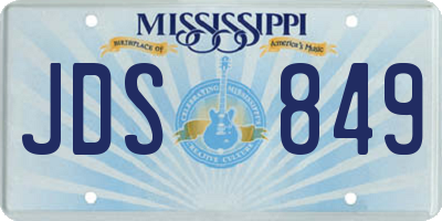 MS license plate JDS849