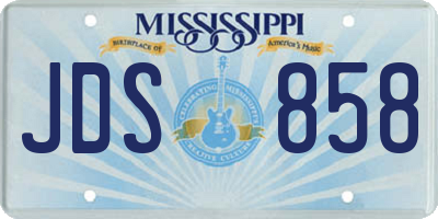 MS license plate JDS858