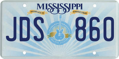 MS license plate JDS860