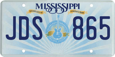 MS license plate JDS865