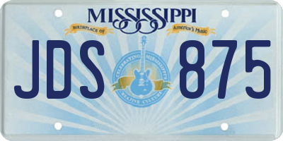 MS license plate JDS875