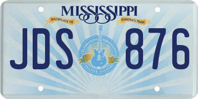 MS license plate JDS876