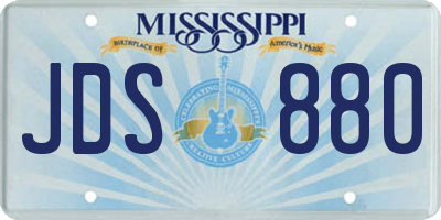 MS license plate JDS880