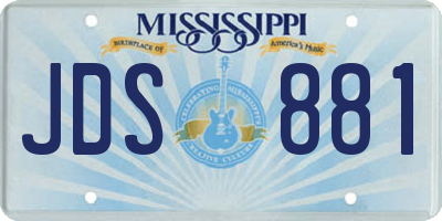 MS license plate JDS881