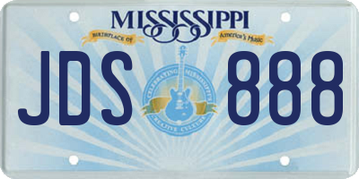 MS license plate JDS888